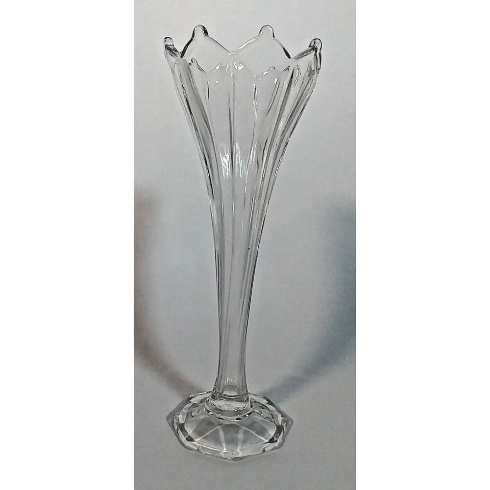 Vintage EAPG Glass Vase 1903 Columbia Pattern Antique 15-1/8" Tall